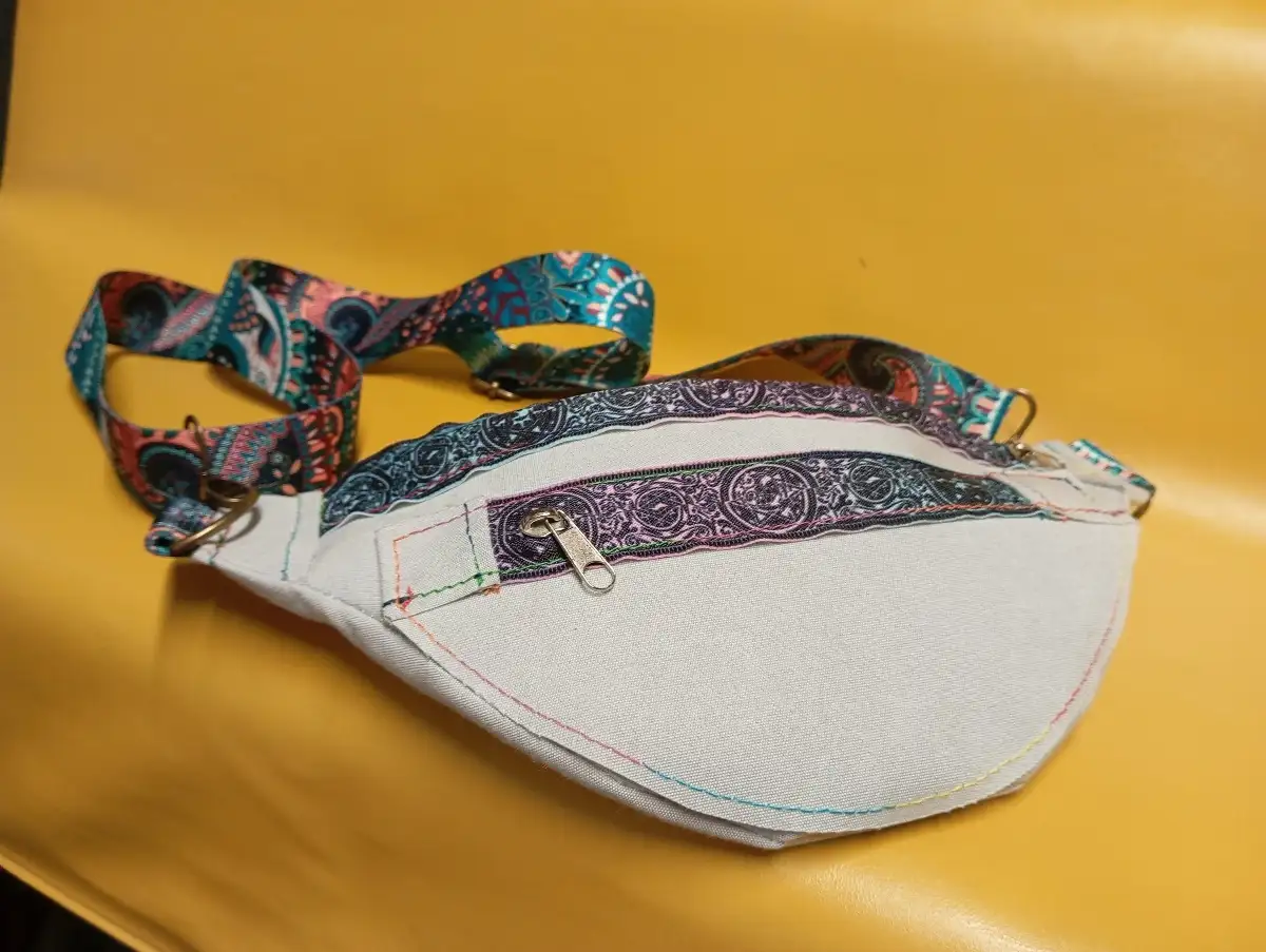 sac banane en toile de taud recyclé grise