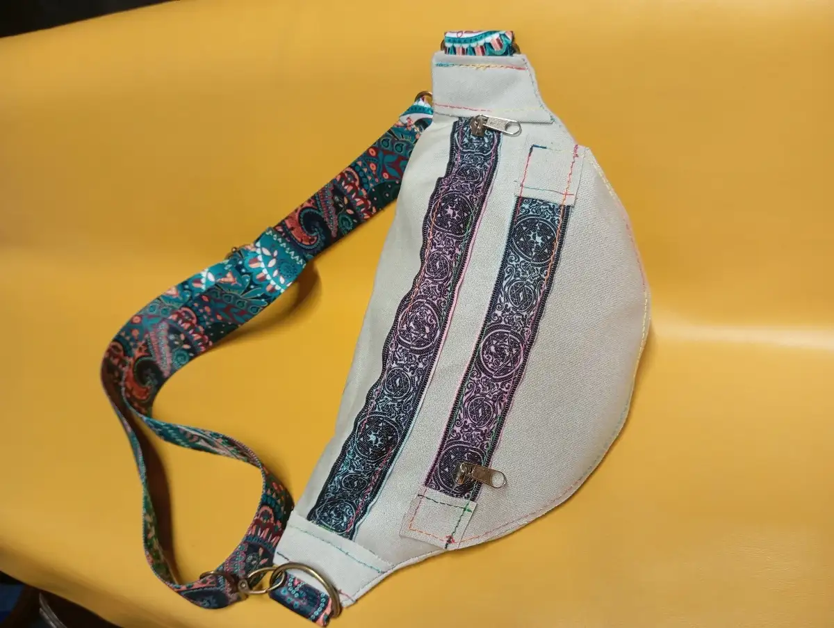 sac banane en toile de taud recyclé grise