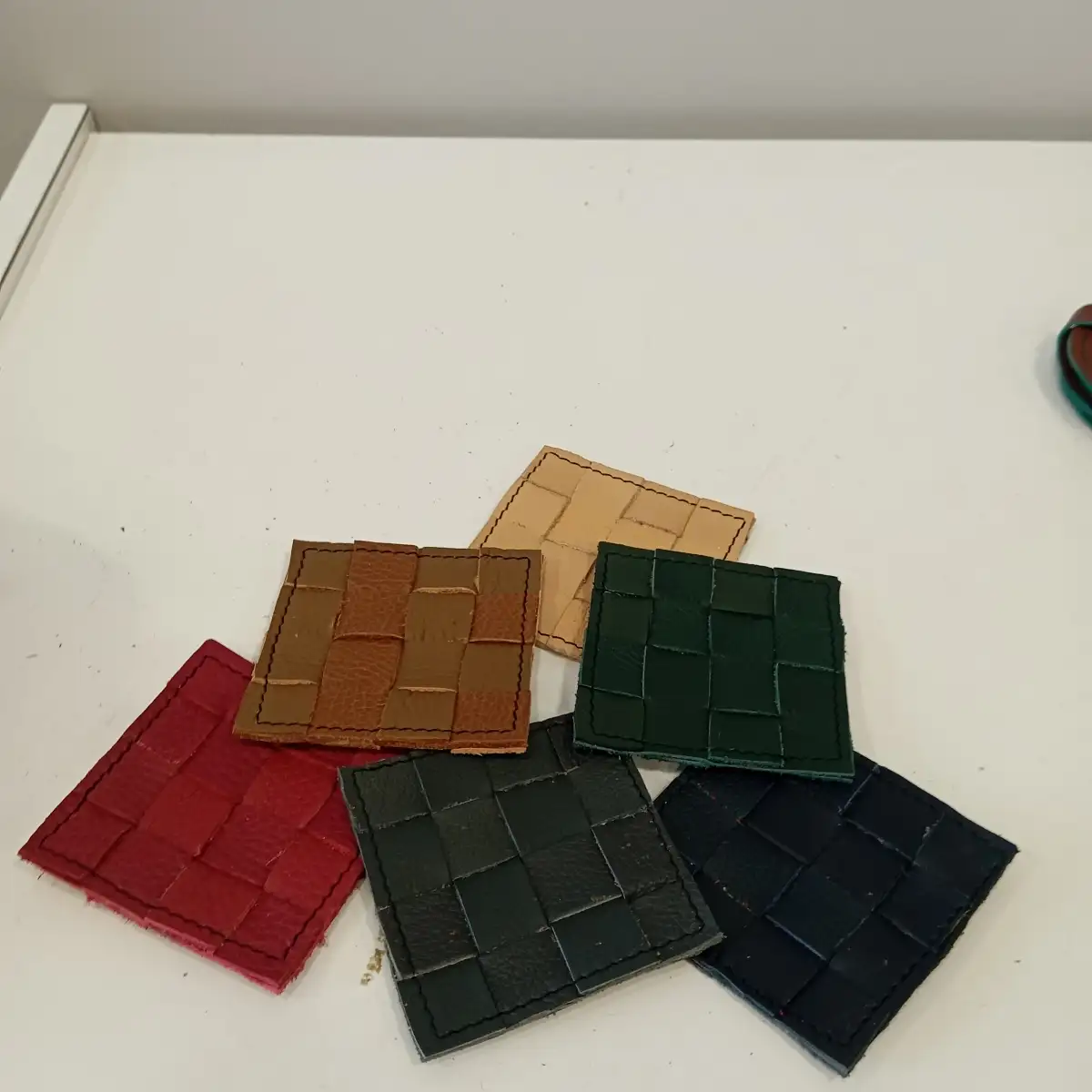 6 dessous de verre en cuir