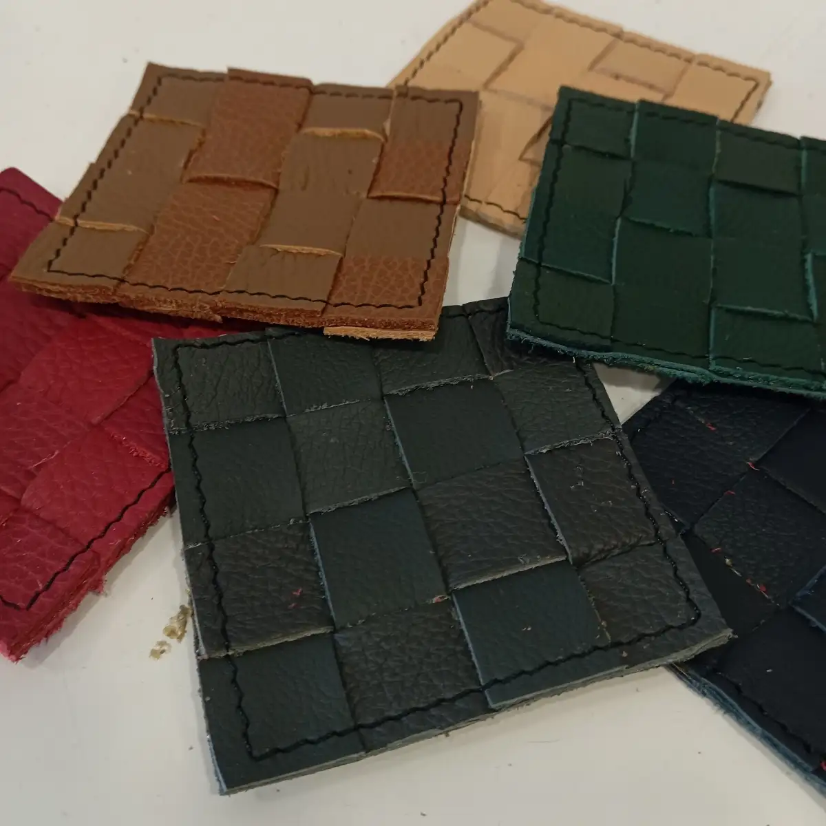 6 dessous de verre en cuir
