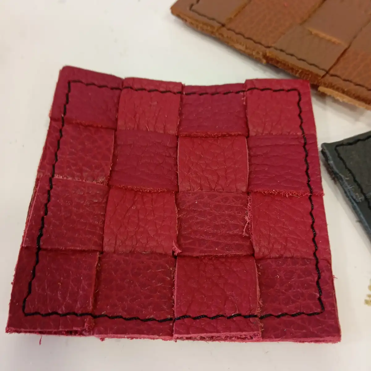 6 dessous de verre en cuir