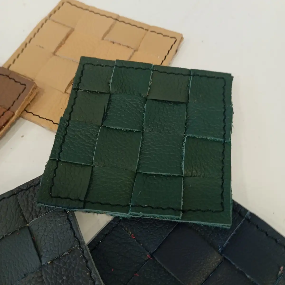 6 dessous de verre en cuir